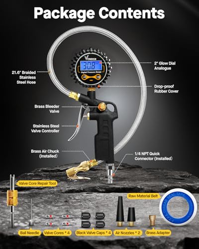 Digital Tire Pressure Gauge with Inflator