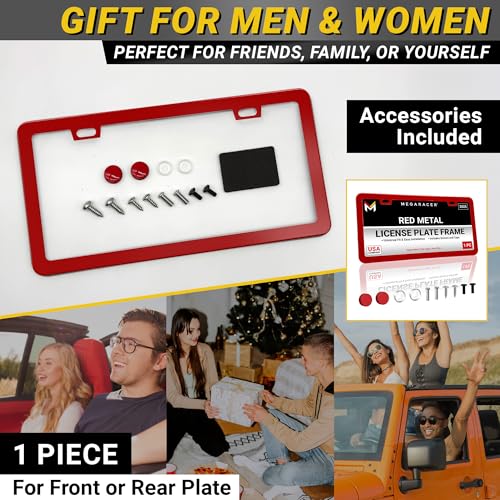 Premium Slim Gloss Red License Plate Frame