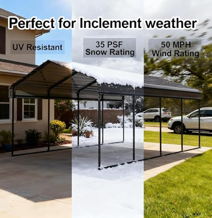 10x20FT Metal Carport with Vertical Roof
