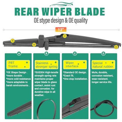 Windshield Wiper Blades Replacement for Toyota 4Runner 2003