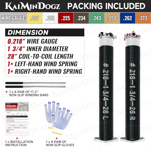 Pair of 1.75" Garage Door Torsion Springs Set with Non