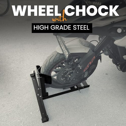 Universal Wheel Chock for Motorcycle Stand for Trailer Completely Adjustable Detachable Foldable Wheel Chock
