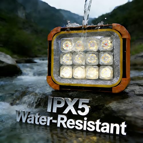 Portable LED Work Solar Light 100W 24000mAh 20000 LM with Stepless Brightness Job Site Battery Rechargeable LED Floor Light for Emergency Worklight for Hurricane