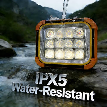 Portable LED Work Solar Light 100W 24000mAh 20000 LM with Stepless Brightness Job Site Battery Rechargeable LED Floor Light for Emergency Worklight for Hurricane