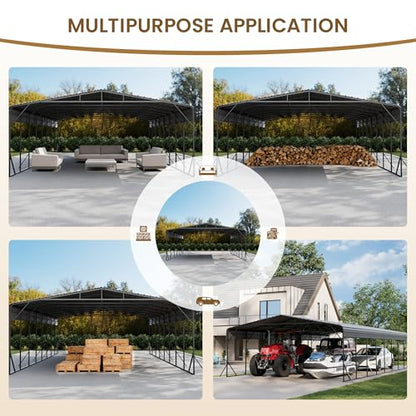 20'x40' Carport with Galvanized Steel Roof