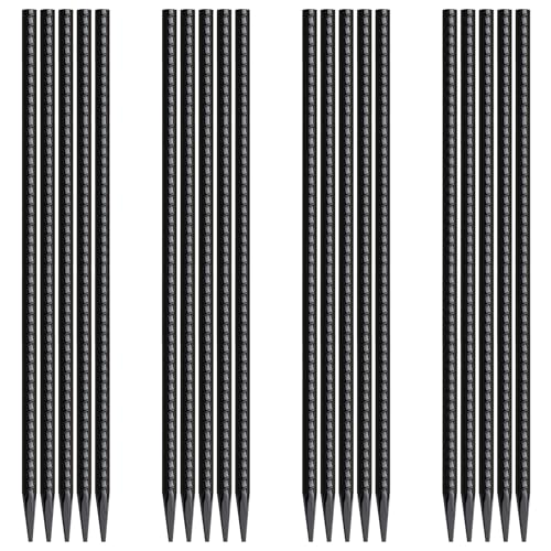 Rebar Stakes 16 Inch 20 Pack Heavy Duty Ground Anchors with Chisel Point End Long Straight Steel Tent Stakes 3 (20 Count)