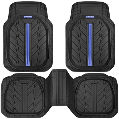 Tire Tread DeepDish Rubber Floor Mats for car Heavy Duty car mats All Weather (3 Count)