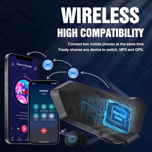 Motorcycle Helmet Speakers High Battery Life Helmet Headset (2 Count)