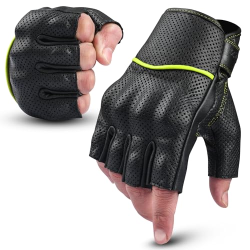 Motorcycle Gloves Men's Leather Motorbike Gloves Touchscreen Function