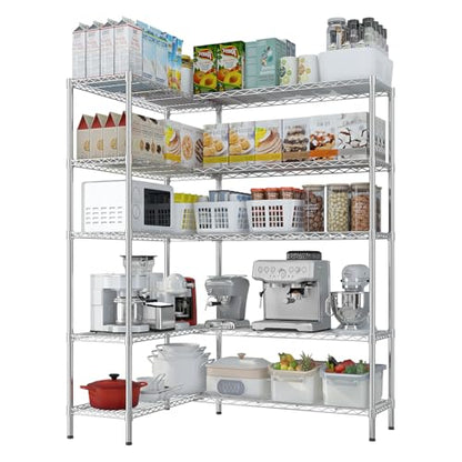 70" W Storage Shelves 1600LBS Heavy Duty Metal Shelving (5 Count)