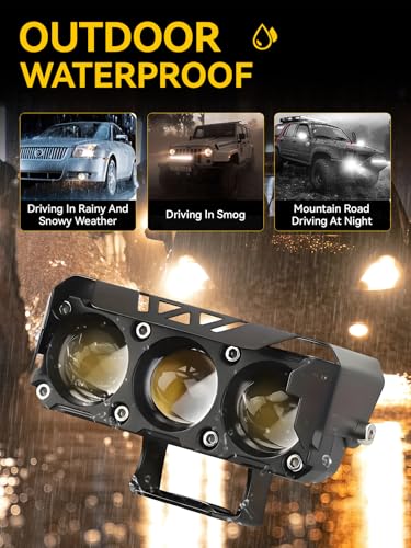 Motorcycle Driving Lights Yellow White Dual Color 8