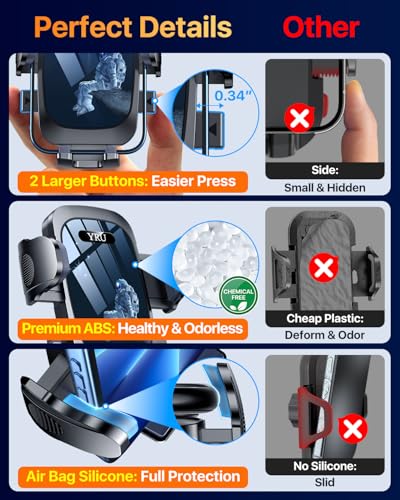 True Upgrade for Safety Car Phone Holder Mount [Patent & Military