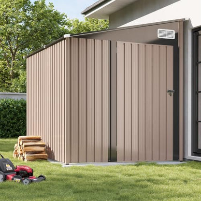 6x8 FT Lean to Metal Storage Shed
