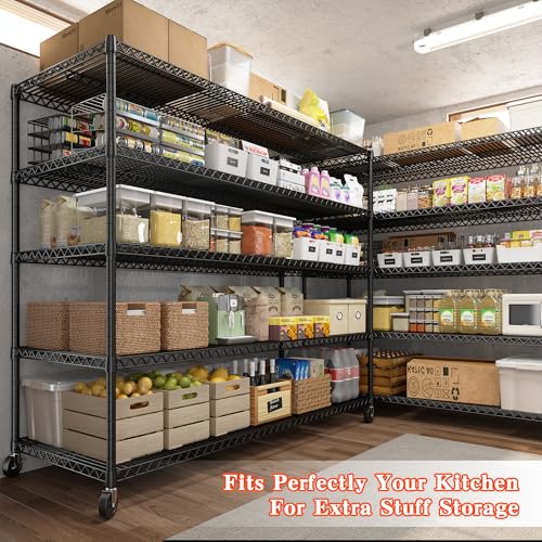 5 Tier Heavy Duty Shelving with Wheels