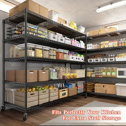 5 Tier Heavy Duty Shelving with Wheels