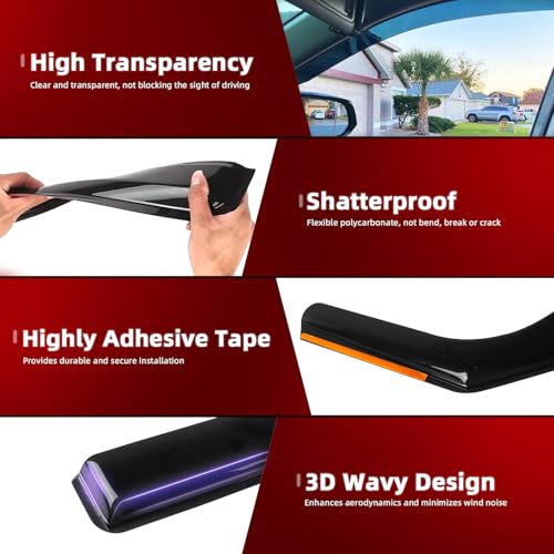 4pcs in Channel Window Rain Guard Fit for Audi Q5 (4 Count)