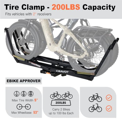 Ebike Racks for 2 Bikes Tow Hitch