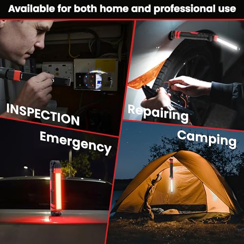 Rechargeable Work Light 2500mAh Magnetic LED Work Light Flashlight Mechanic Light Tool for Men Him
