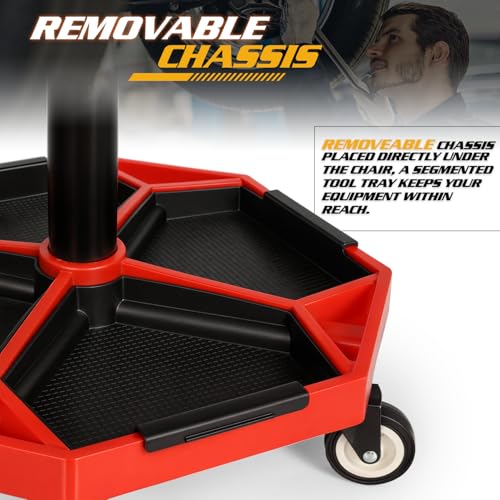 Adjustable Mechanics Stool with Wheels