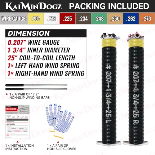 Pair of 1.75" Garage Door Torsion Springs Set with Non