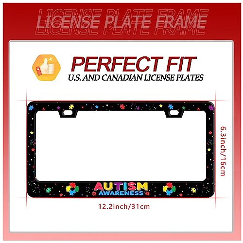 Autism Awareness License Plate Frame Stainless Steel Decorative 12.3"x6.3"