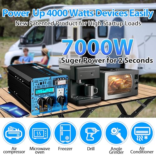 4000 Watt 24 V Pure Sine Wave Power Inverter 7000Watt Surge