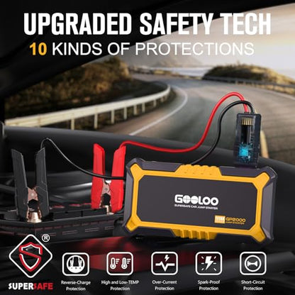 GP2000 2000A Portable Car Battery Jump Starter for 12V Vehicle