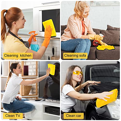 40 Pcs Yellow Microfiber Towels