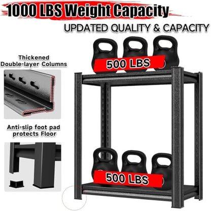 72"H/60"H: Father & I 5-tier storage rack, metal + wood, suitable for garage/kitchen/pantry, steel multi-functional support, adjustable, heavy-duty garage rack, black. (15.68*15.68*11.68)