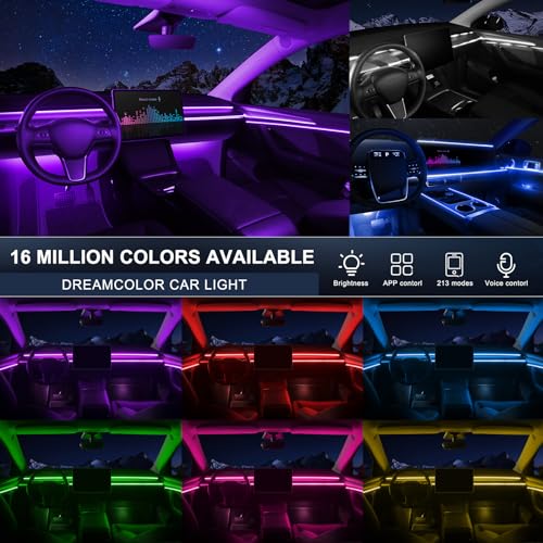 Acrylic Interior Car LED Strip Light with Wireless APP