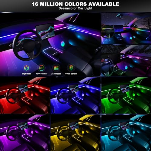 Dreamcolor Acrylic Interior Car LED Strip Light with Wireless APP
