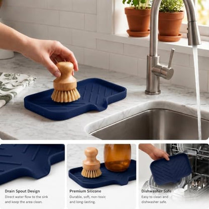Silicone Soap Dish with Drain Spout