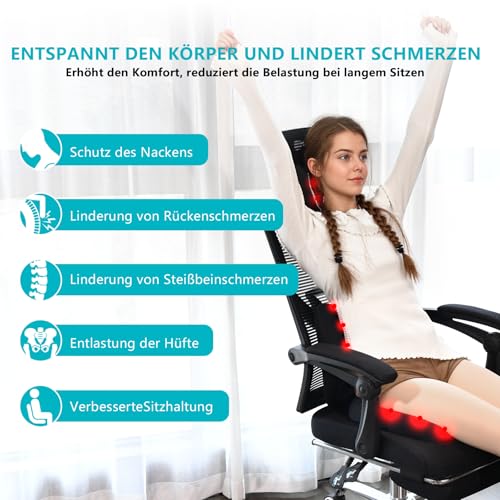3 PCS Seat Cushion for Carseat Lumbar Support Pillow Car Neck Headrest Pillows Memory Foam Gel Memory Foam Massage Point Seat Pads Pressure Relief Back Cushion for Office Chair (3 Count)