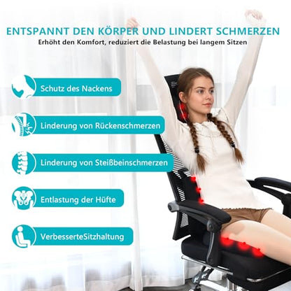 3 PCS Seat Cushion for Carseat Lumbar Support Pillow Car Neck Headrest Pillows Memory Foam Gel Memory Foam Massage Point Seat Pads Pressure Relief Back Cushion for Office Chair (3 Count)