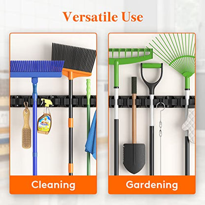 Mop and Broom Holder Organizer Wall Hanging Mount (2 Count)
