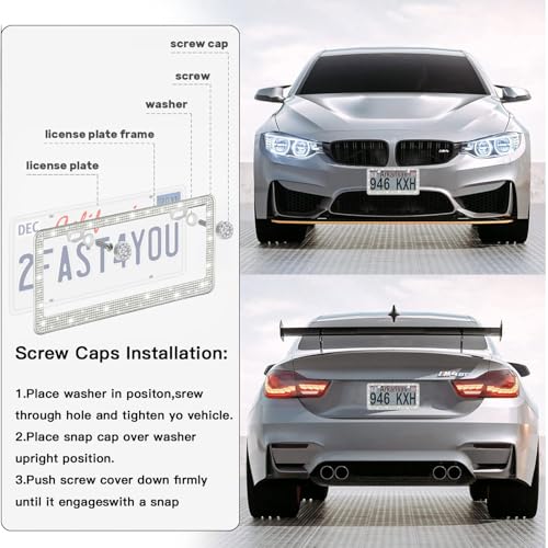 2 Pack License Plate Frames for Women