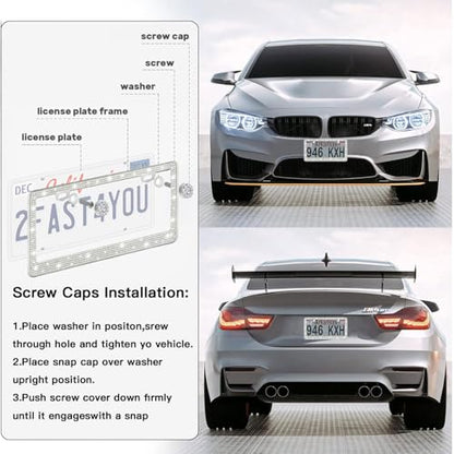 2 Pack License Plate Frames for Women