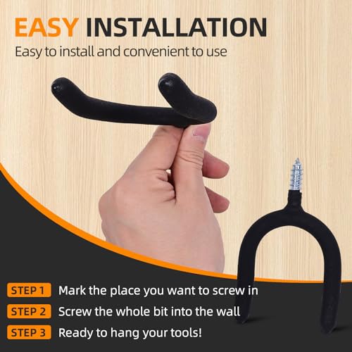 6 Pack Garage Storage System Steel U Hooks with Anti (6 Count)