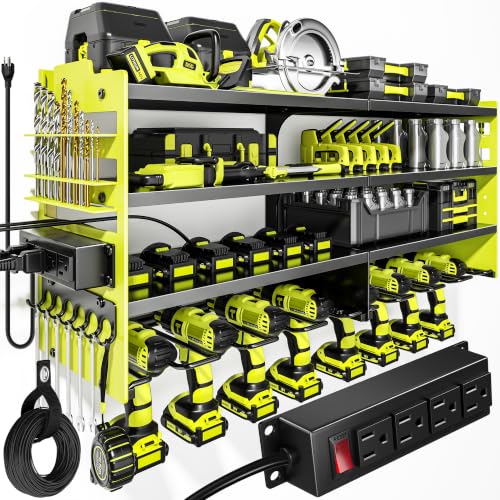 Upgrade Power Tool Organizer Wall Mount with Charging Station