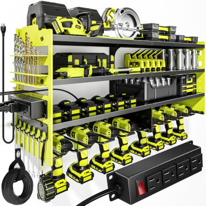 Upgrade Power Tool Organizer Wall Mount with Charging Station