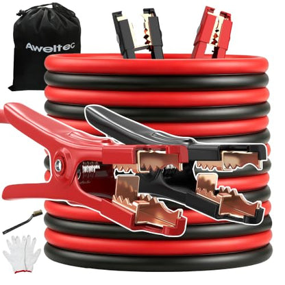 2 Gauge 20 Feet Heavy Duty Jumper Cables (20 Foot)