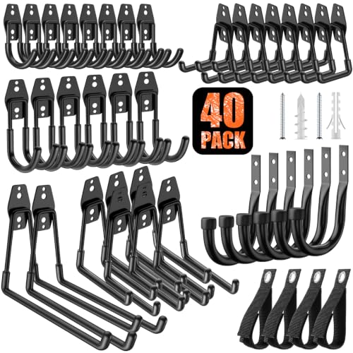 MKRUI 40 Pack Garage Hooks for Storage & Hanging Items