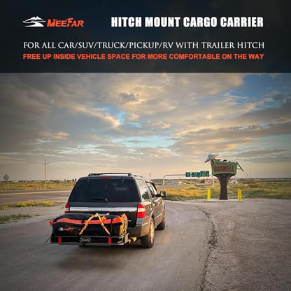 Hitch Mount Cargo Carrier Rack Basket 60"*20"*6"+Waterproof Bag 16 Cu.Ft