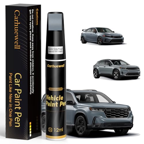 NH-877P/138P Sonic Gray Pearl Touch Up Paint Compatible with Honda, Exact Match Car Paint Pen Automotive Scratch Repair Remover Kit Quick & Easy Solution for Vehicle Chips and Nicks