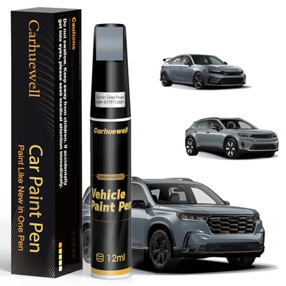 NH-877P/138P Sonic Gray Pearl Touch Up Paint Compatible with Honda, Exact Match Car Paint Pen Automotive Scratch Repair Remover Kit Quick & Easy Solution for Vehicle Chips and Nicks