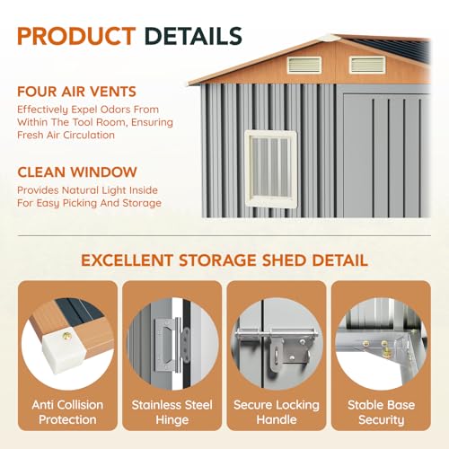 6x4FT Multi Used Shed & Outdoor Storage Shed