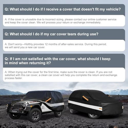 10 Layers Car Cover Custom Fit for Jeep Wrangler 2Door 2dr