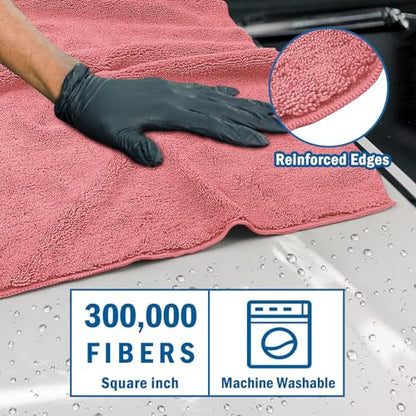 Professional Large Microfiber Car Drying Towels 2 Pack (2 Count)