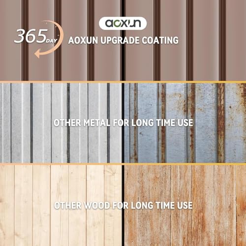 6' x 8' Storage Shed Outdoor Steel Brown