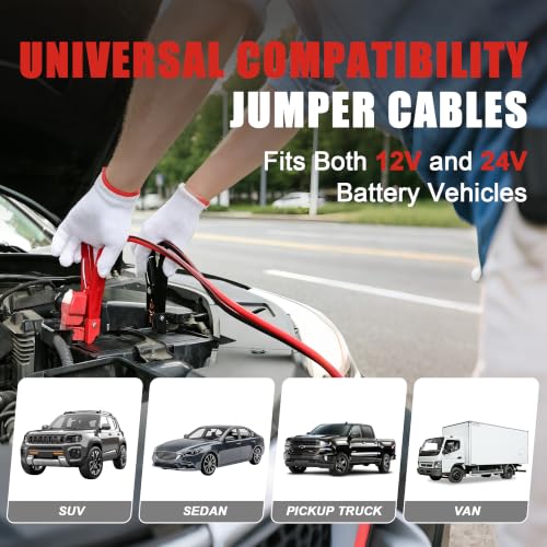 2 Gauge 20 Feet Heavy Duty Jumper Cables (20 Foot)